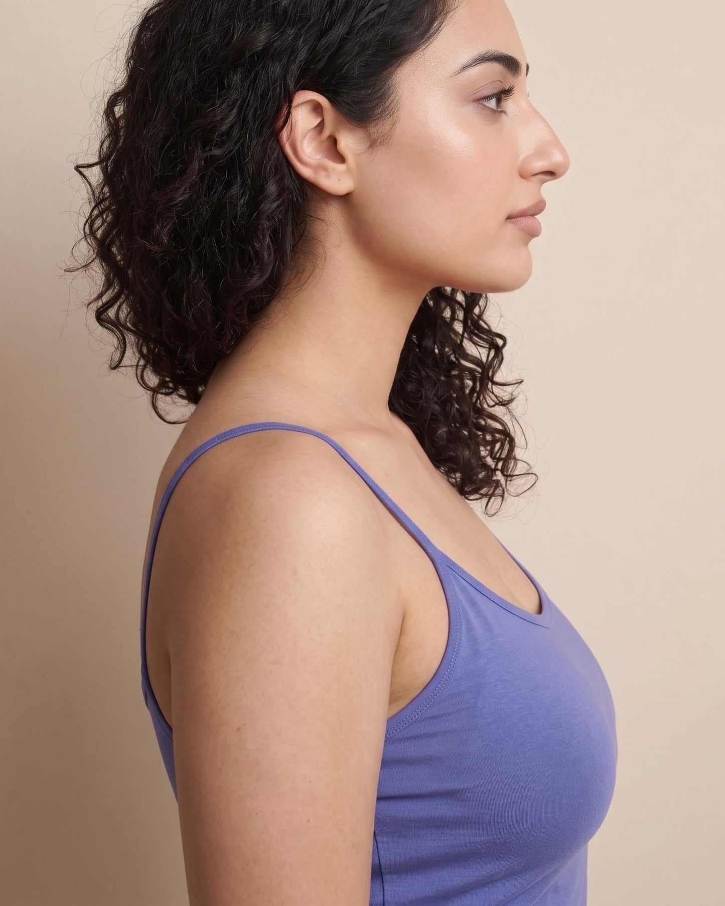 FUSHEYA Combed Cotton Stretch Camisole Cobaltblue
