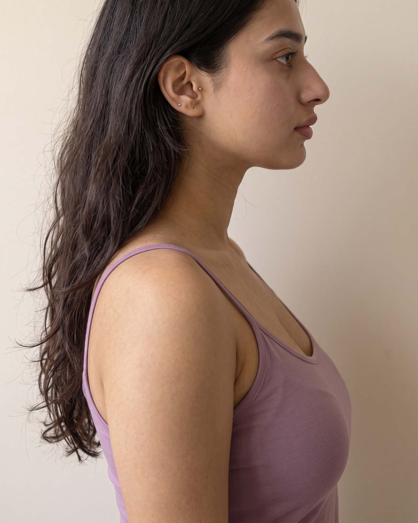FUSHEYA Combed Cotton Stretch Camisole Mauve
