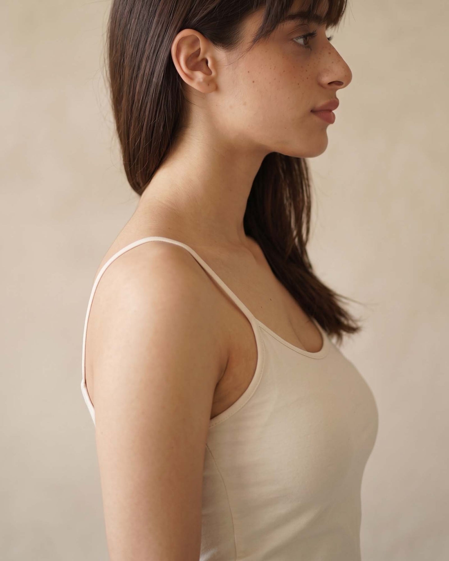 FUSHEYA Supersoft Stretch Cotton Off-White Camisole