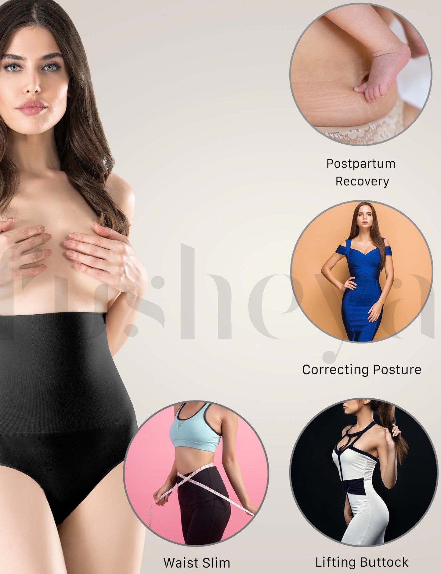FUSHEYA High Waist Brief Shapewear Seamless Butt Lifter Underwear for Women-postpartum-posture-waistslim-lifting buttock