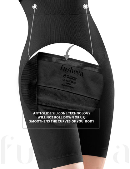 FUSHEYA High Waist Body Shaper Shorts for Women Tummy Control Butt Lifter Shapewear-silicone