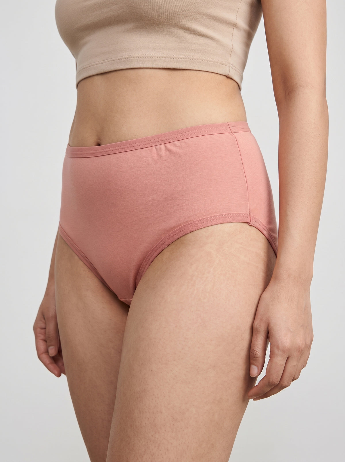 FUSHEYA High Waist Supersoft Cotton Stretch Brief - Peach