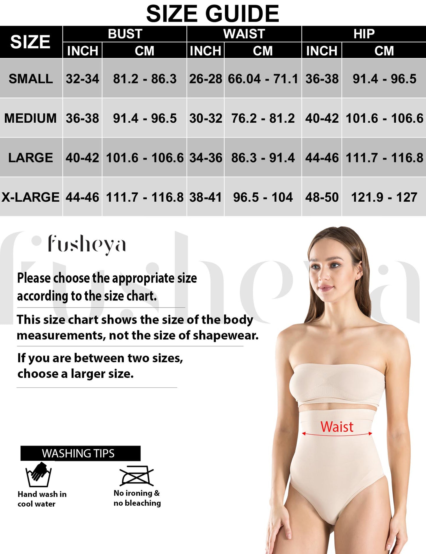 FUSHEYA High Waist Thong Panty Body Shaper-size-chart
