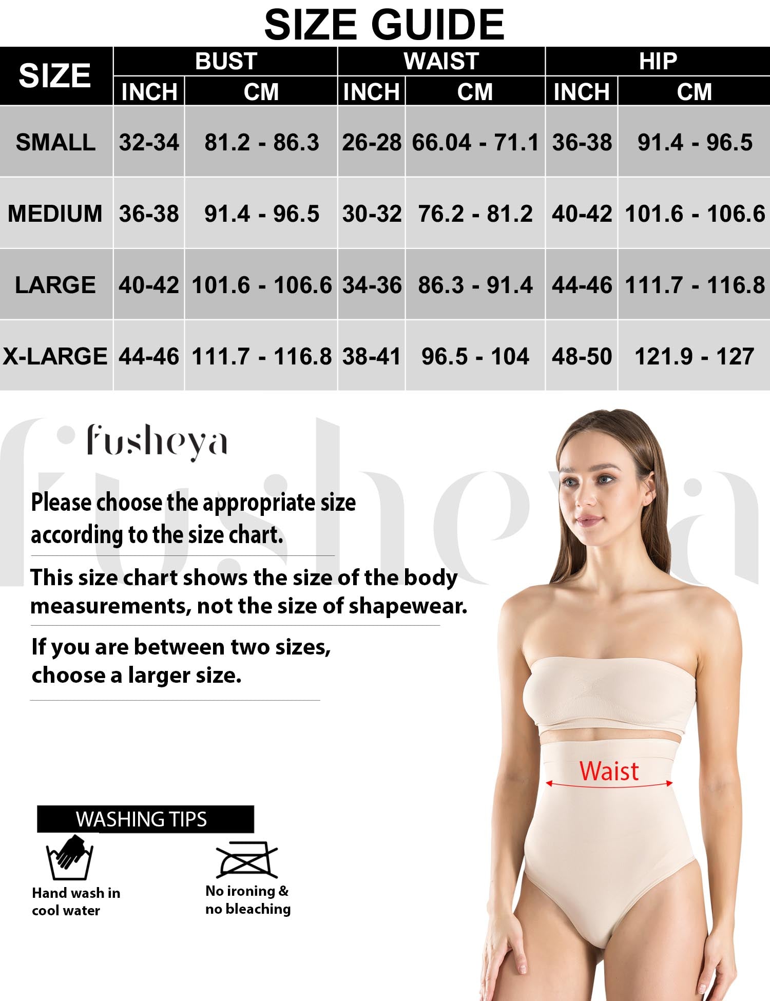 FUSHEYA High Waist Thong Panty Body Shaper-size-chart