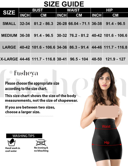 FUSHEYA High Waist Power Shorts Body Shaper-size-chart