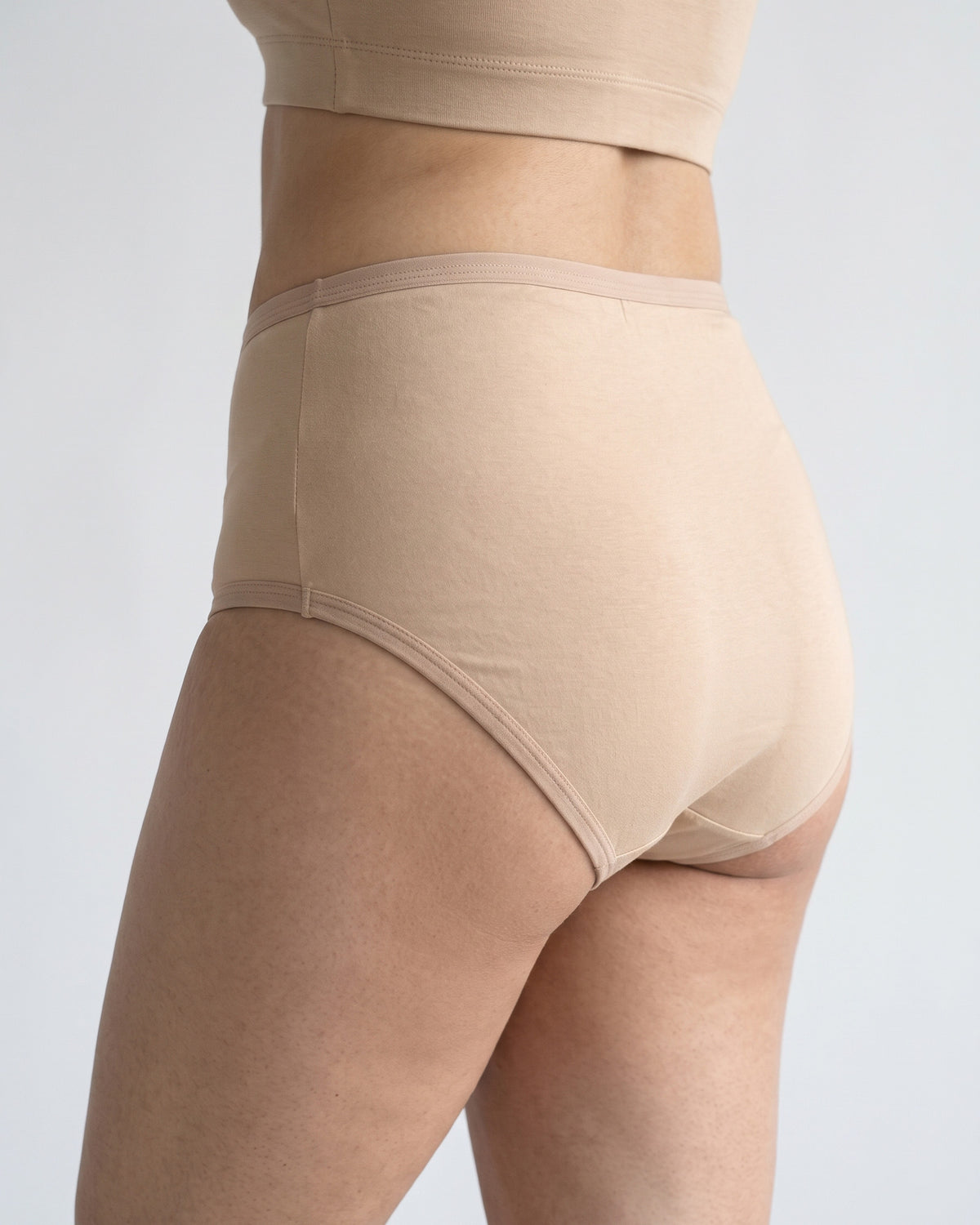 FUSHEYA High Waist Supersoft Cotton Stretch Brief - Beige