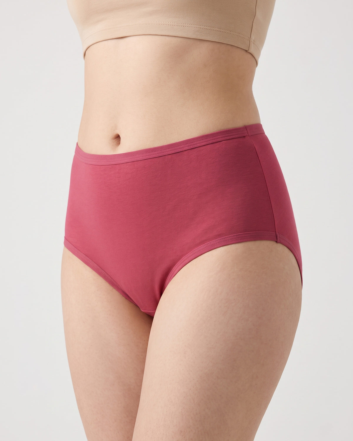 FUSHEYA High Waist Supersoft Cotton Stretch Brief - Roseberry