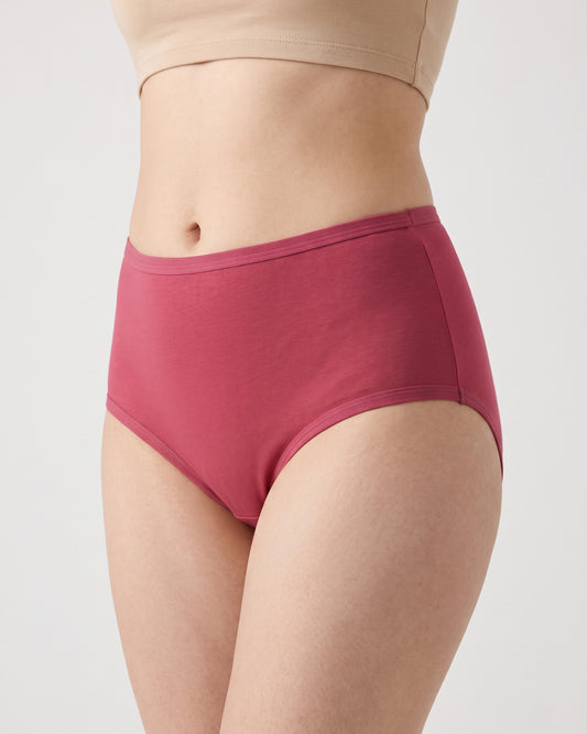 FUSHEYA High Waist Supersoft Cotton Stretch Brief - Roseberry
