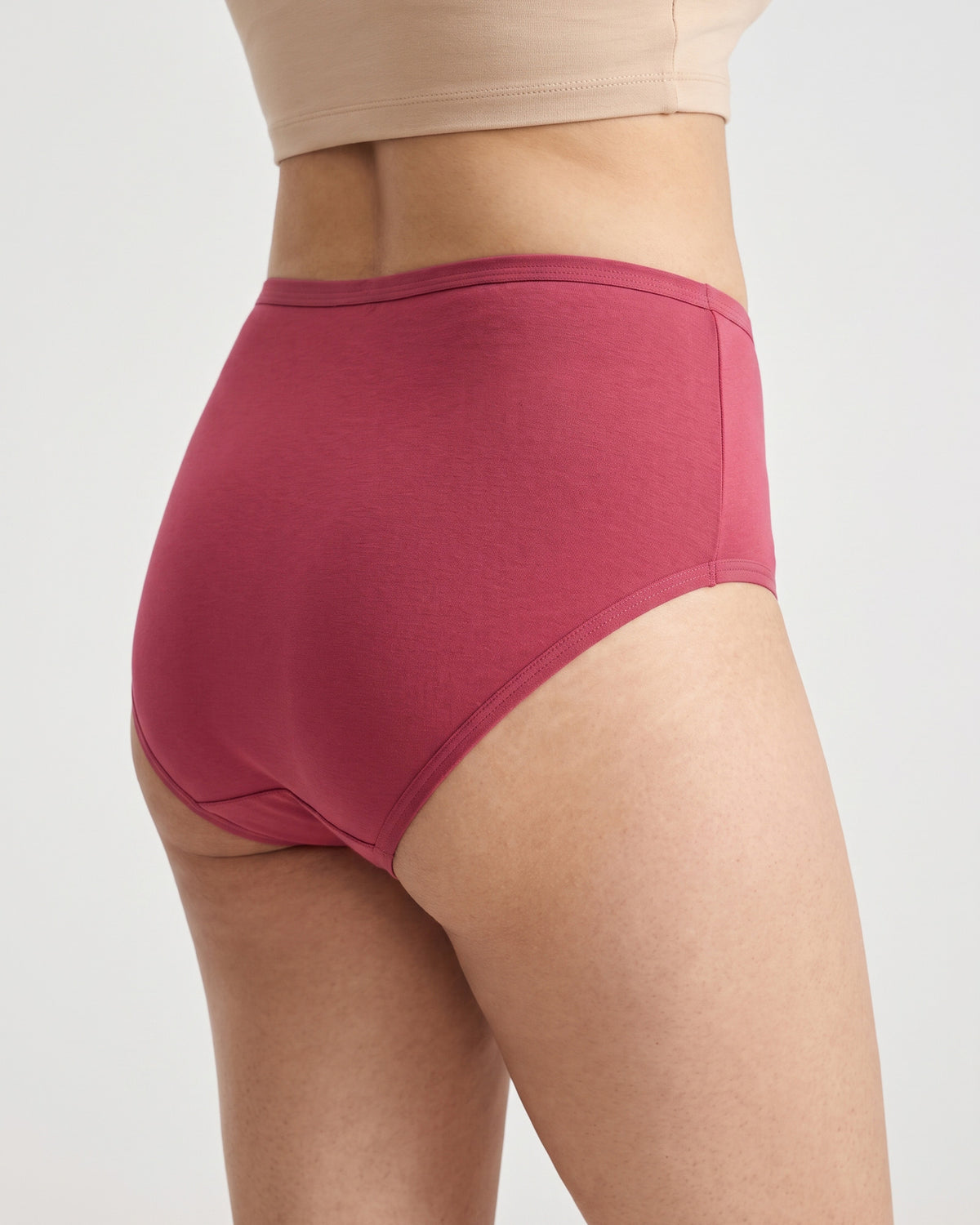FUSHEYA High Waist Supersoft Cotton Stretch Brief - Roseberry