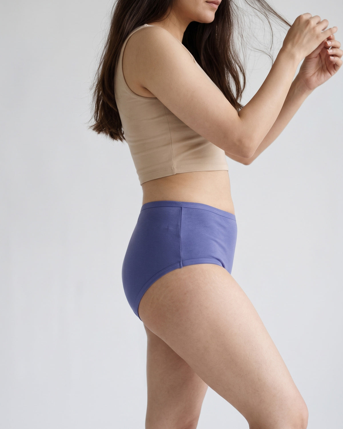 FUSHEYA High Waist Supersoft Cotton Stretch Brief - Cobaltblue