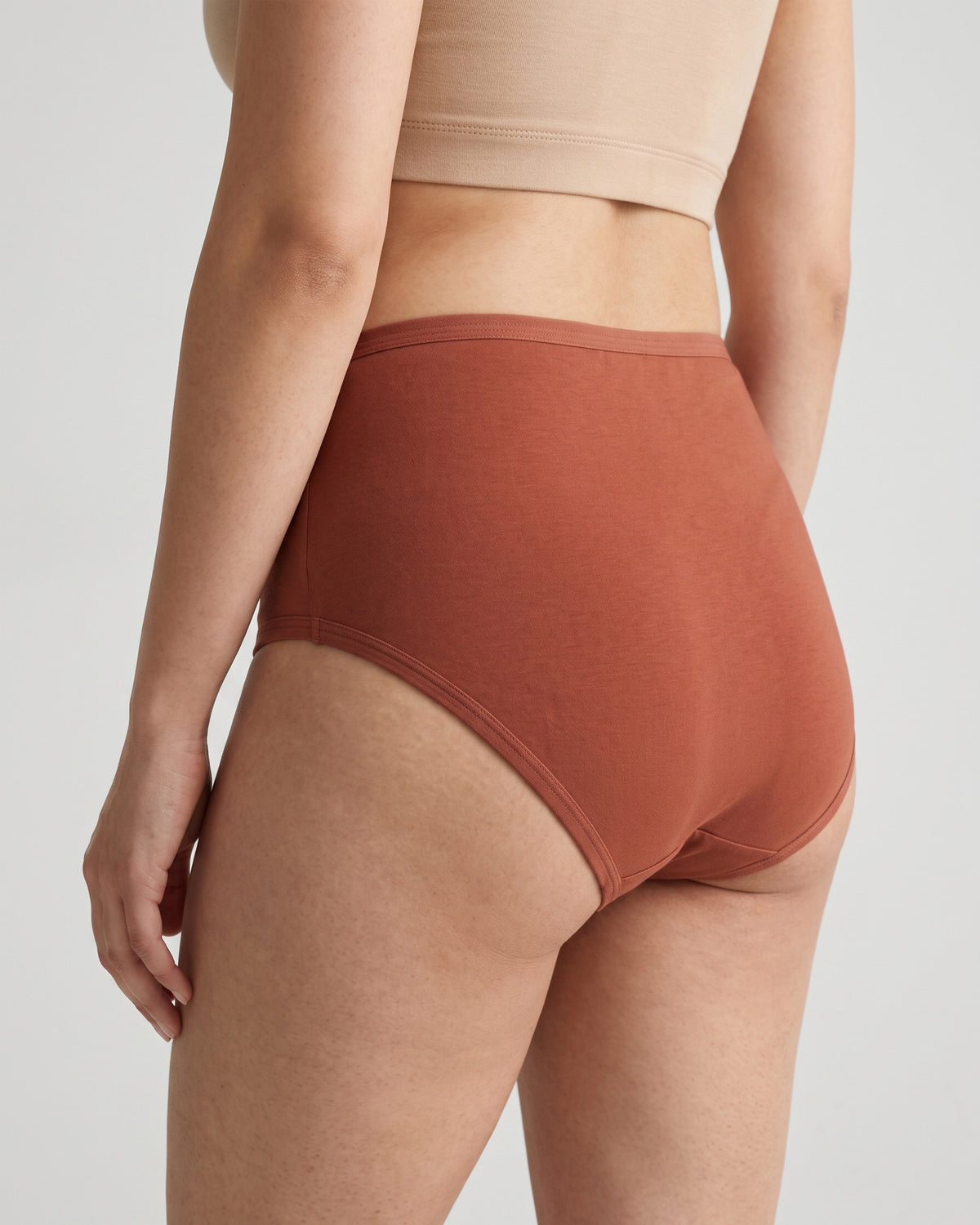 FUSHEYA High Waist Supersoft Cotton Stretch Brief - Copperbrown
