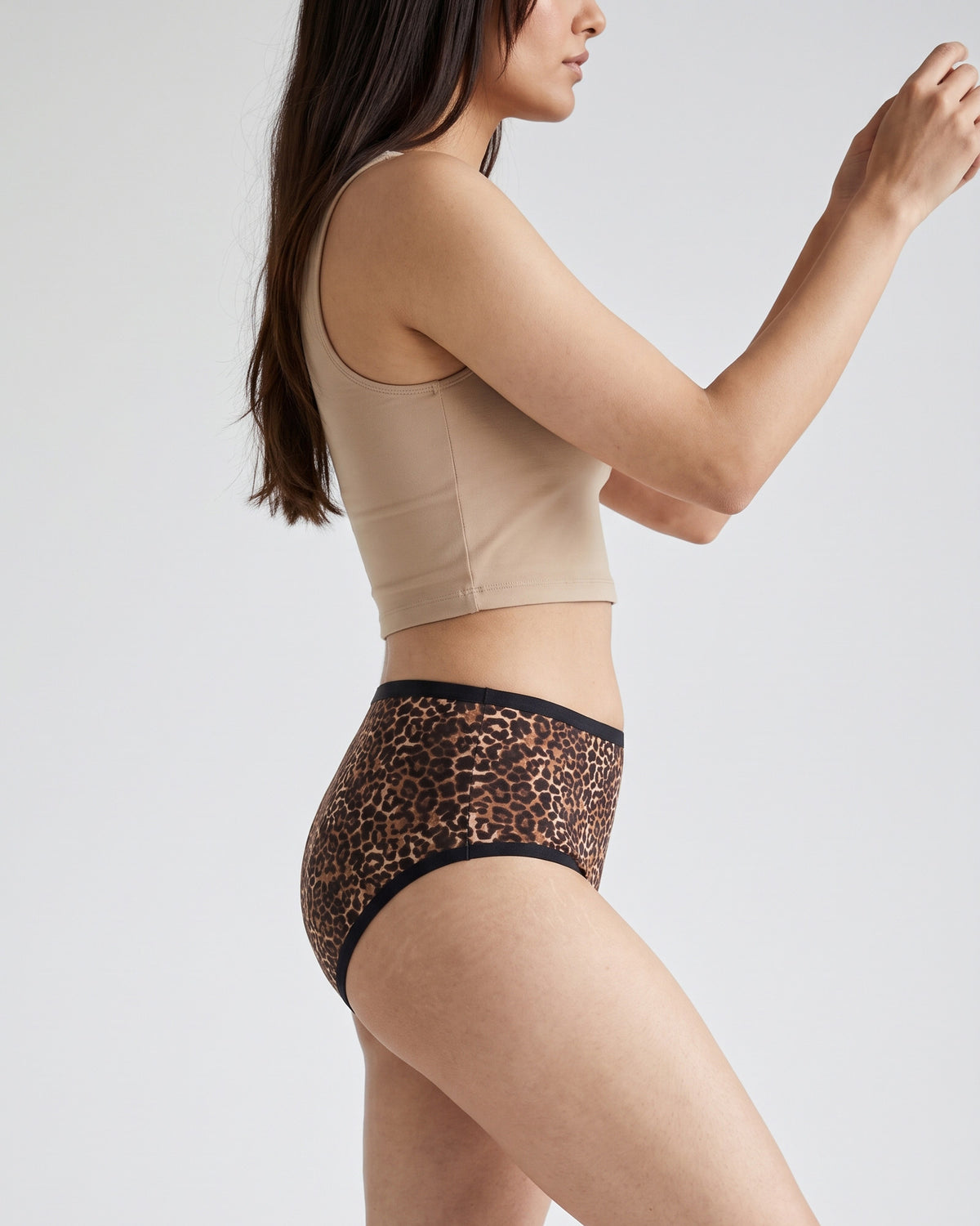 FUSHEYA High Waist Supersoft Cotton Stretch Brief - Leopard