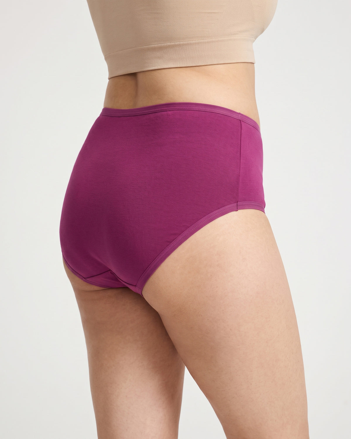 FUSHEYA High Waist Supersoft Cotton Stretch Brief - Magenta