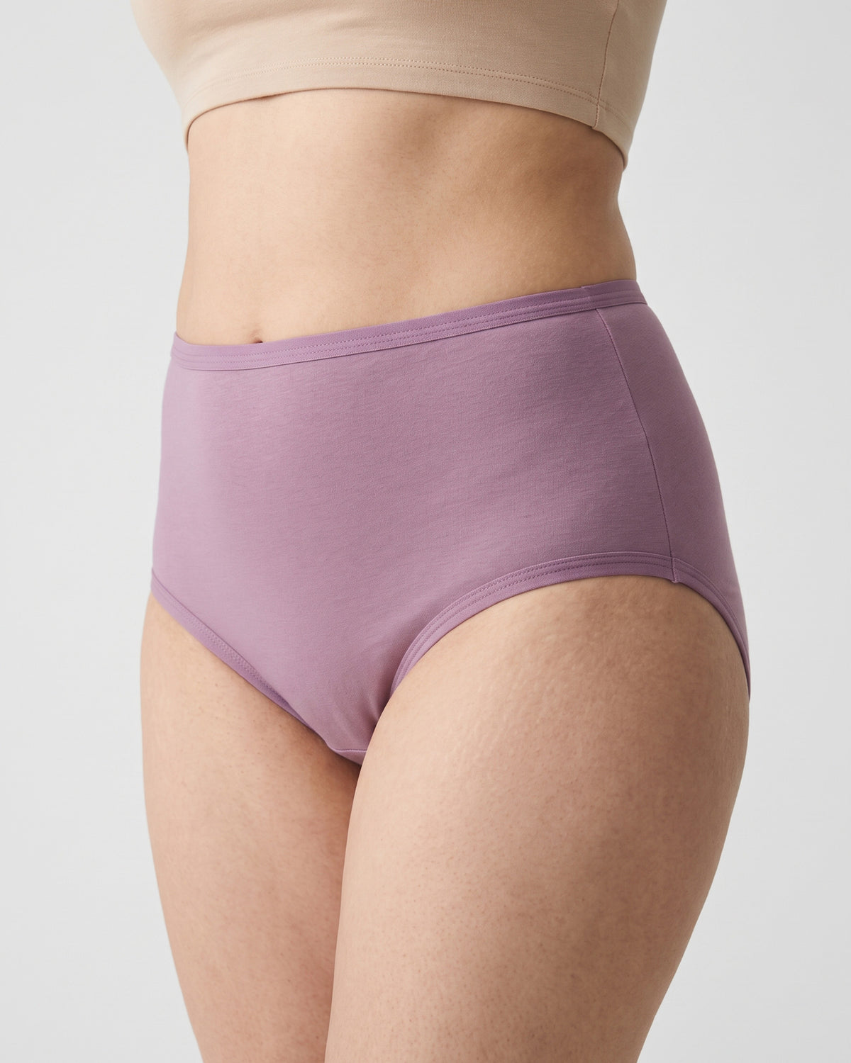 FUSHEYA High Waist Supersoft Cotton Stretch Brief - Mauve