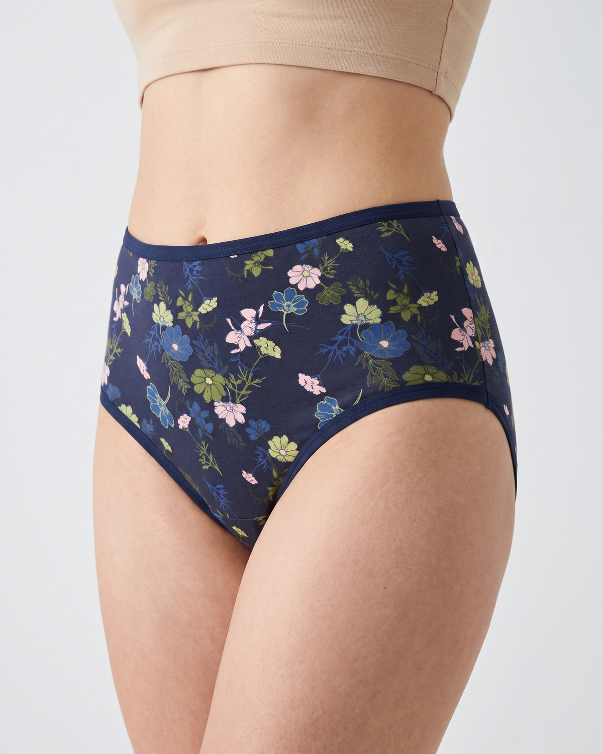 FUSHEYA High Waist Supersoft Cotton Stretch Brief - Nightbloom