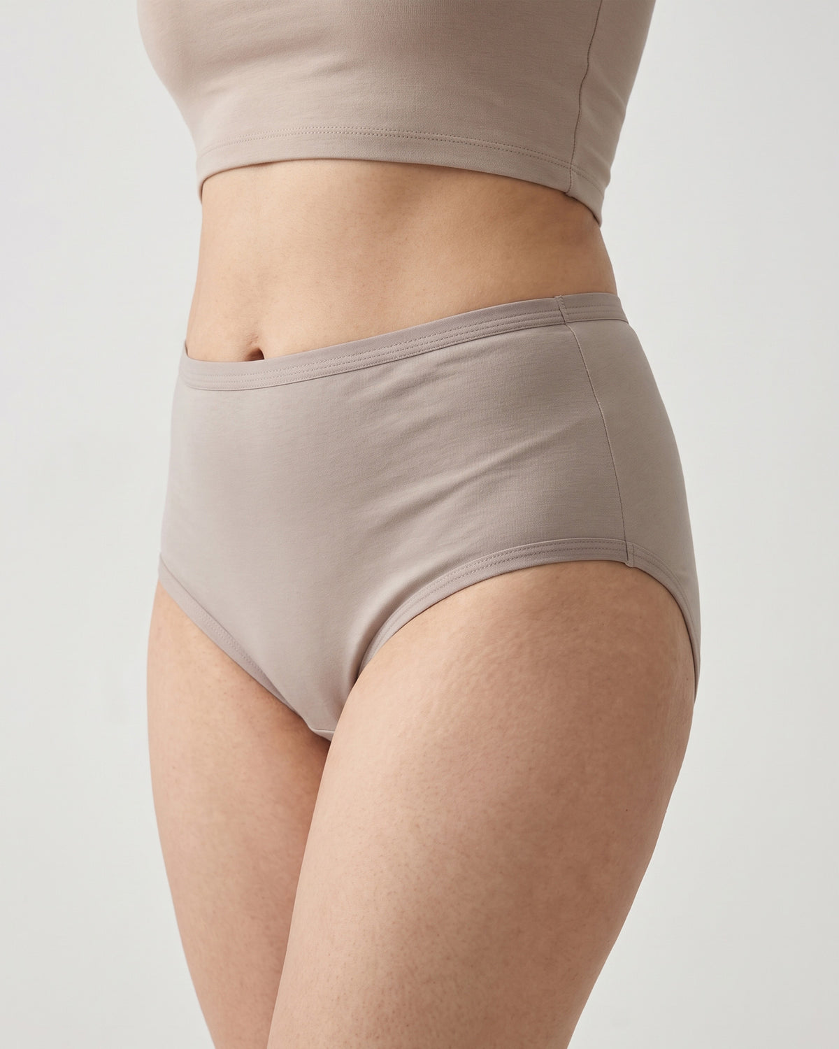 FUSHEYA High Waist Supersoft Cotton Stretch Brief - Reposegray