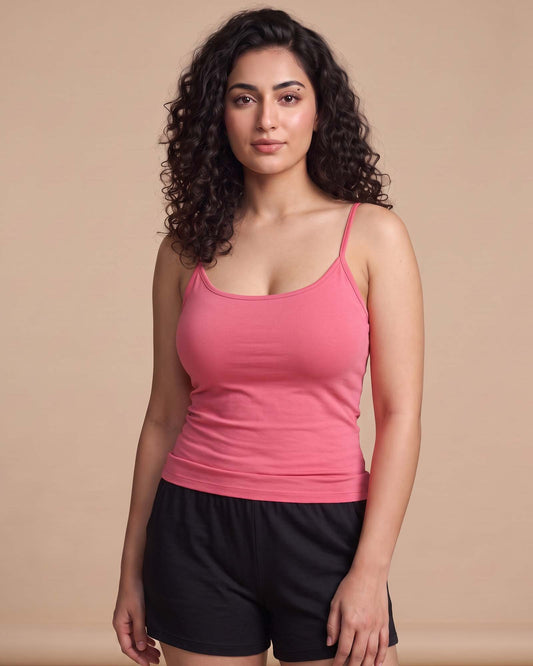 FUSHEYA Combed Cotton Stretch Camisole Roseberry
