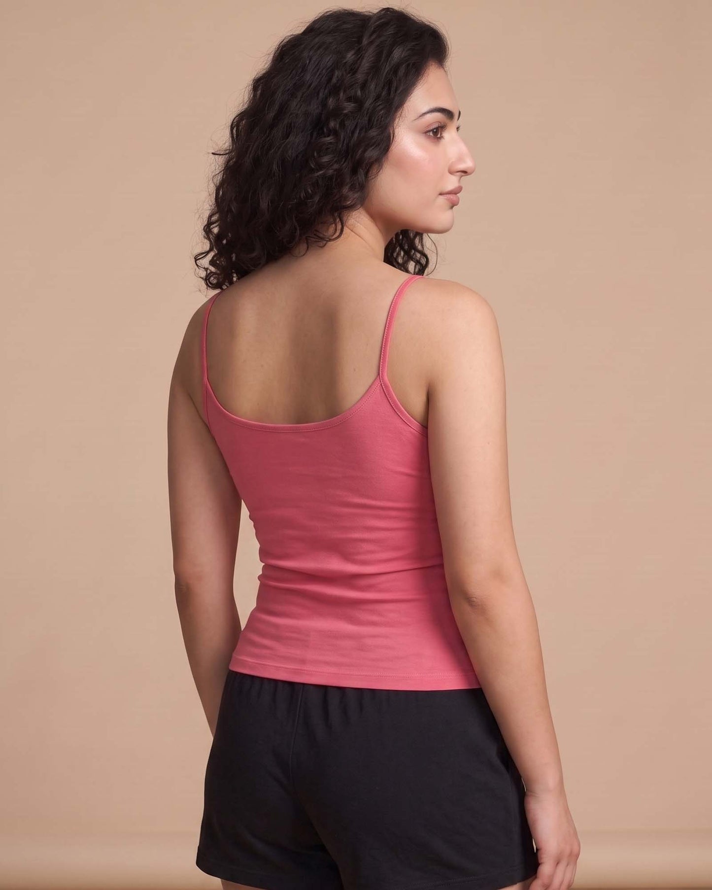 FUSHEYA Combed Cotton Stretch Camisole Roseberry
