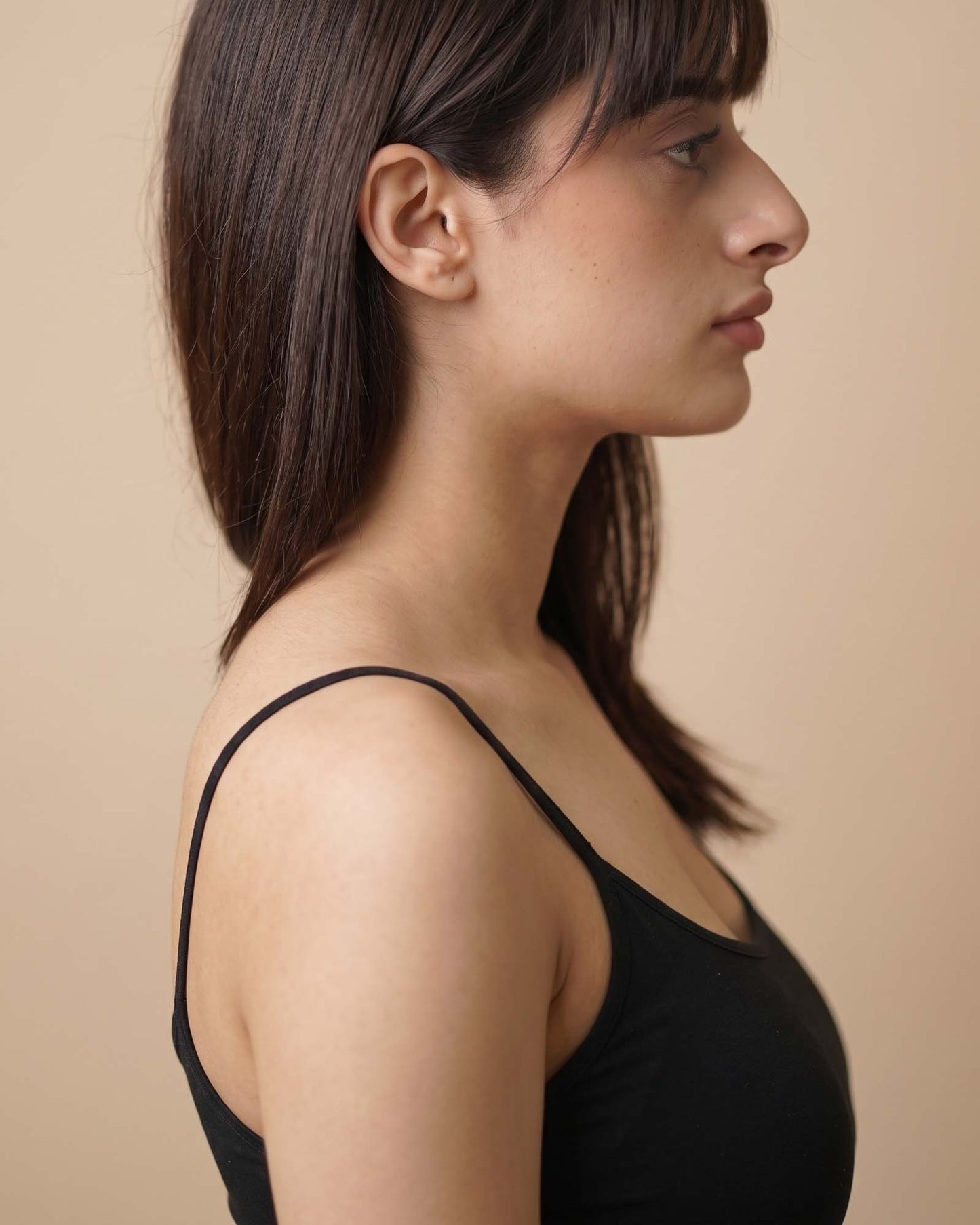 FUSHEYA Supersoft Stretch Cotton Black Camisole