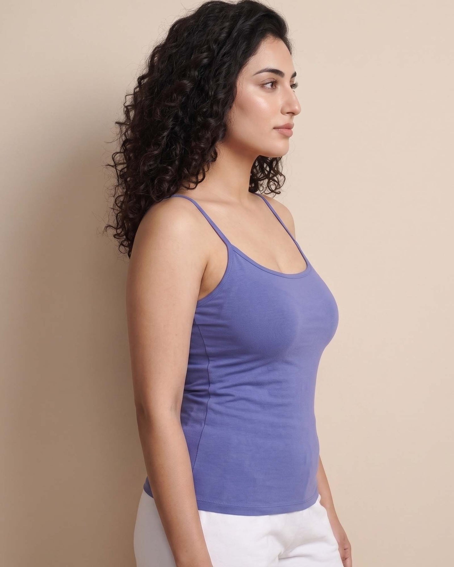 FUSHEYA Combed Cotton Stretch Camisole Cobaltblue