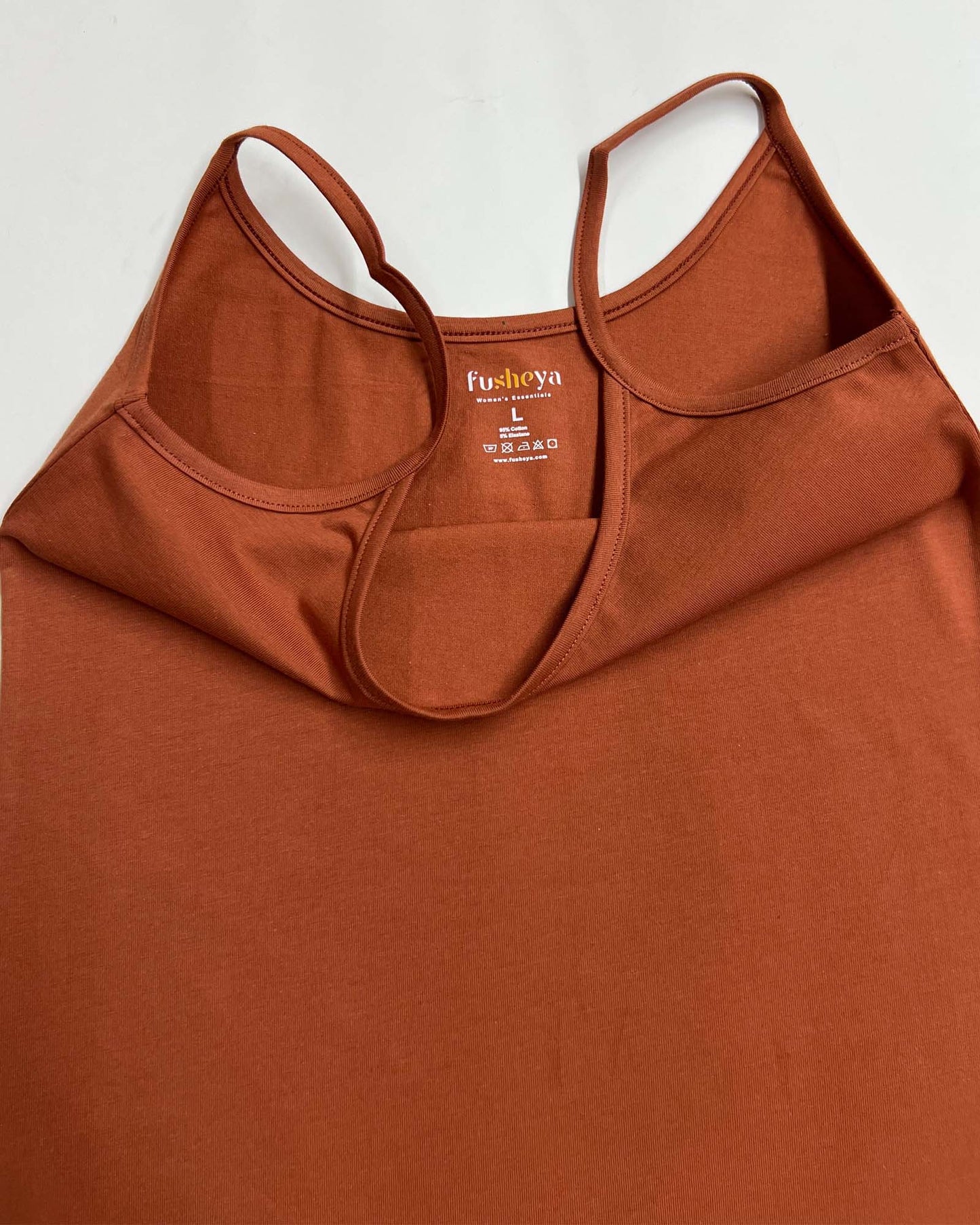 FUSHEYA Combed Cotton Stretch Camisole Copperbrown