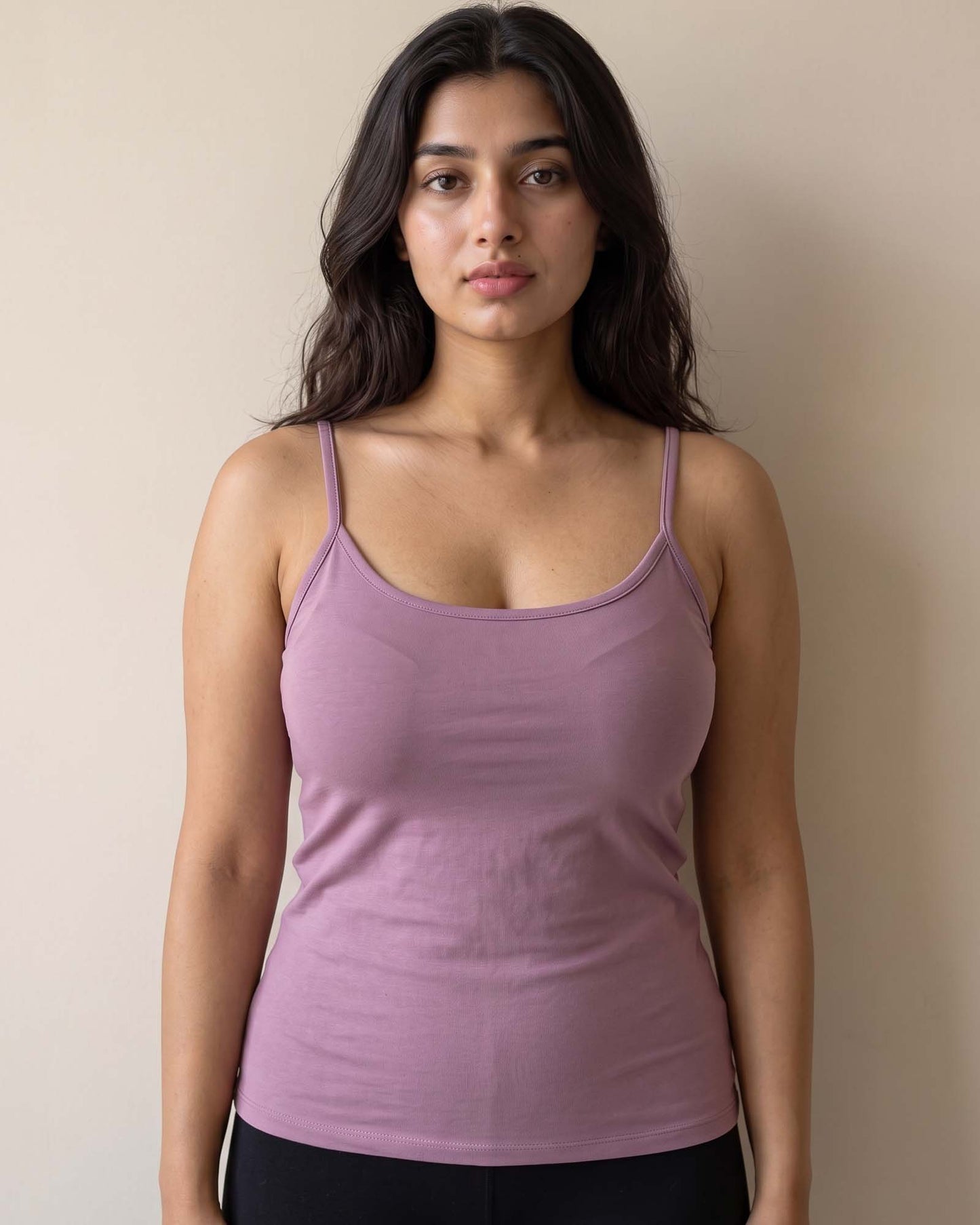 FUSHEYA Combed Cotton Stretch Camisole Mauve
