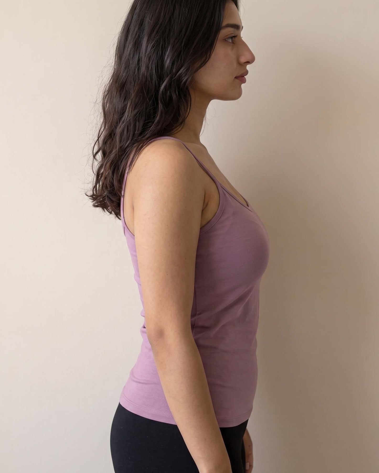 FUSHEYA Combed Cotton Stretch Camisole Mauve