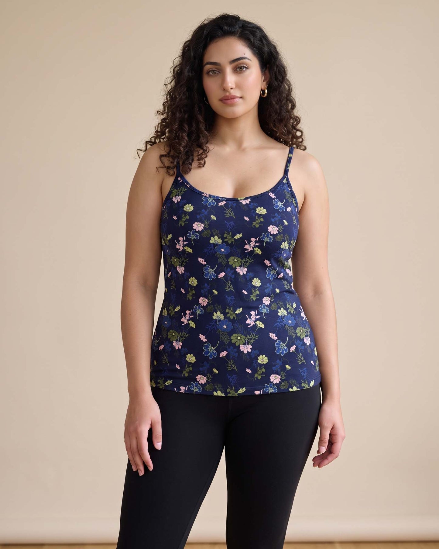 FUSHEYA Combed Cotton Stretch Camisole Night Bloom