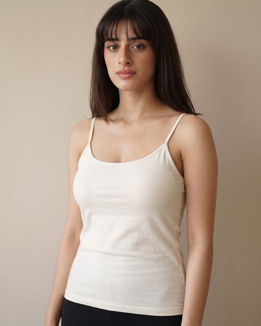 FUSHEYA Supersoft Stretch Cotton Off-White Camisole