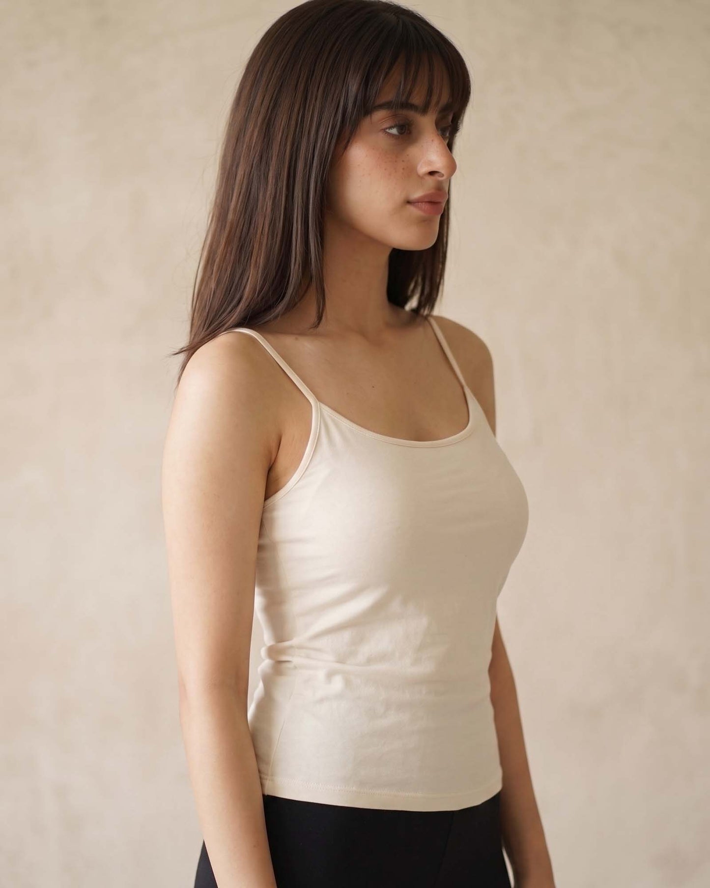 FUSHEYA Supersoft Stretch Cotton Off-White Camisole