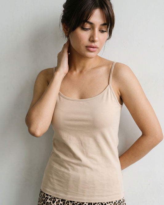 FUSHEYA Supersoft Stretch Cotton Beige Camisole