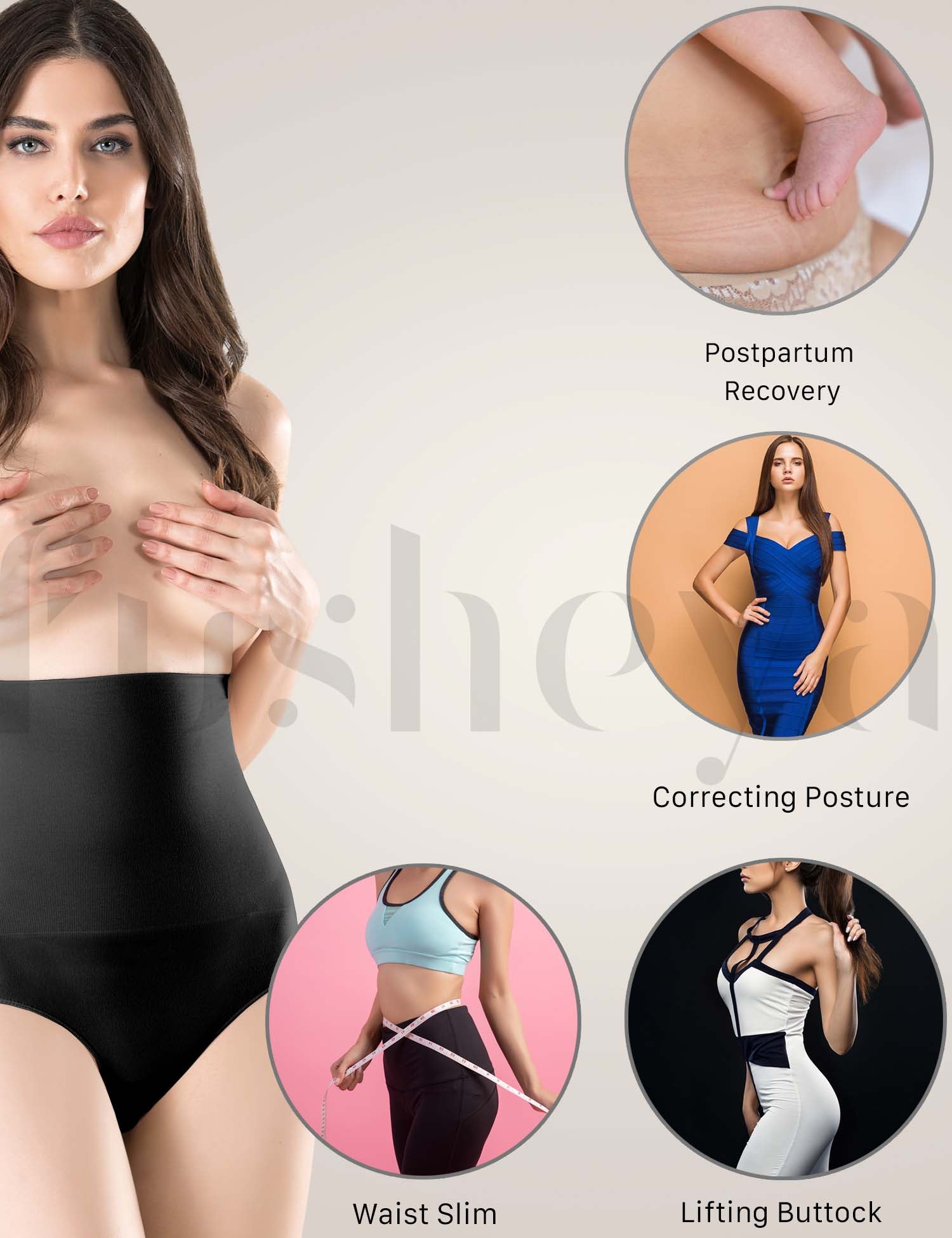 FUSHEYA High Waist Brief Shapewear Seamless Butt Lifter Underwear for Women-postpartum-posture-waistslim-lifting buttock