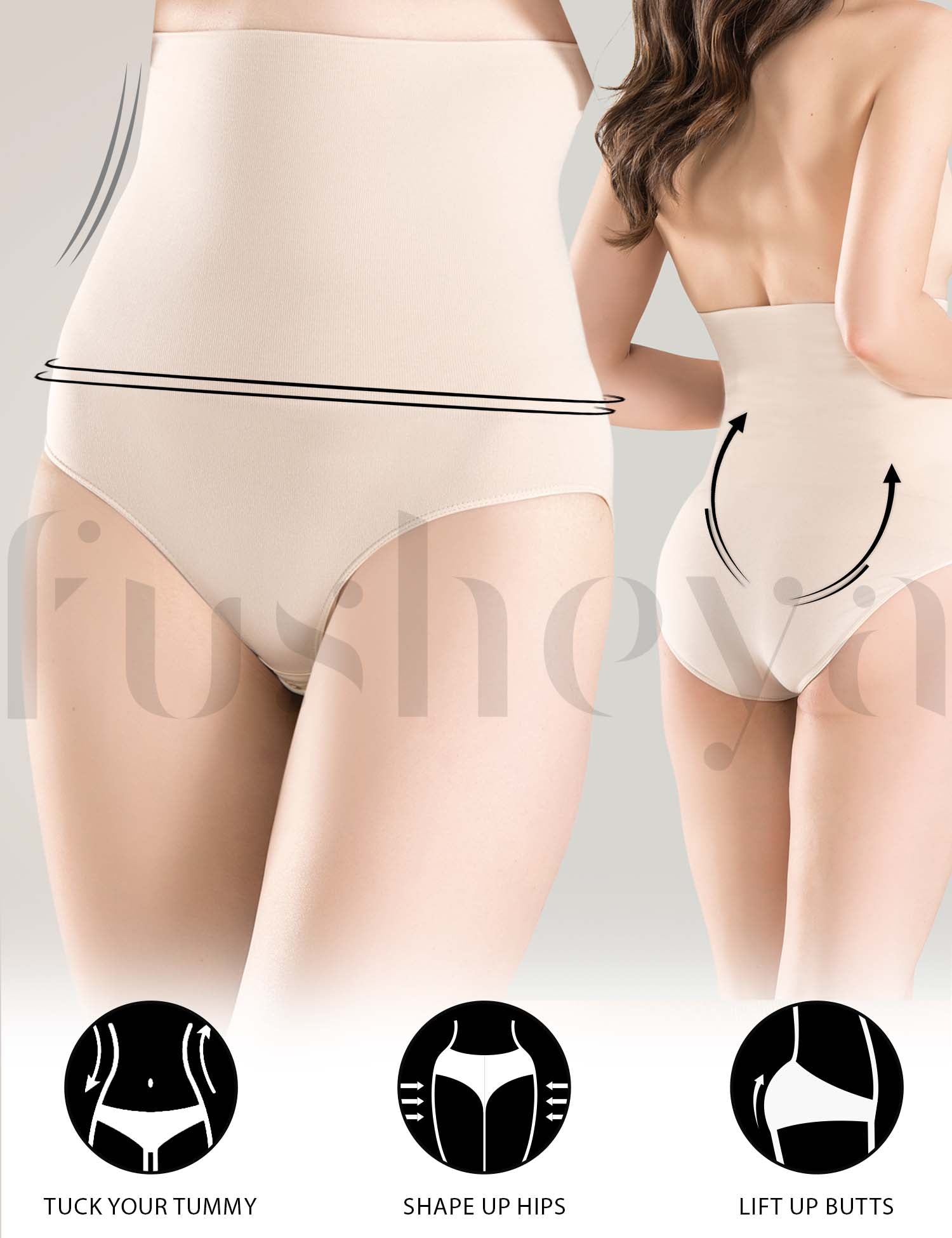 FUSHEYA High Waist Brief Shapewear Seamless Butt Lifter Underwear for Women-tummy tucker-hips and butt lifter