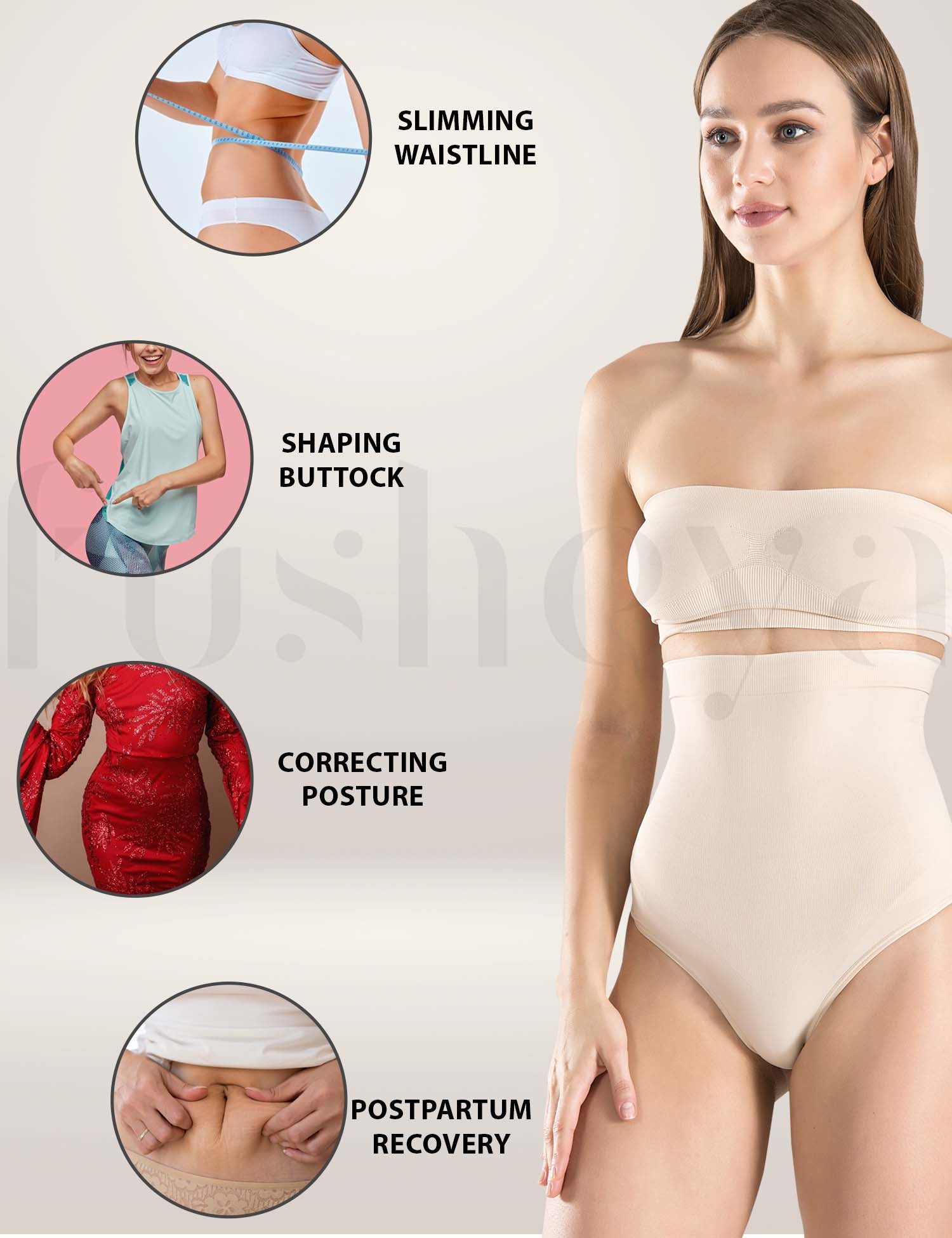 FUSHEYA High Waist Thong Panty Body Shaper  slimming-shaping-posture