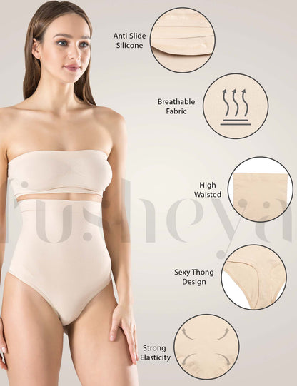 FUSHEYA High Waist Thong Panty Body Shaper  material-details