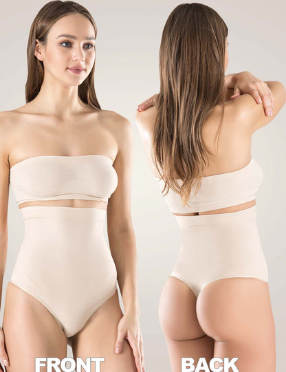 FUSHEYA High Waist Thong Panty Body Shaper -front-back-look