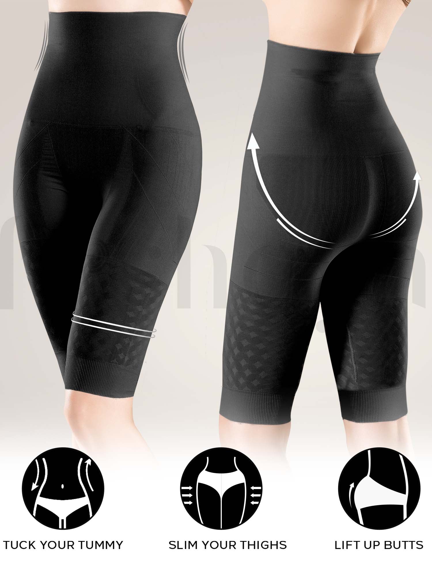 FUSHEYA-Higher-Waisted-Body-Shaper Shorts-tummy-slim-thighs-lift-butts