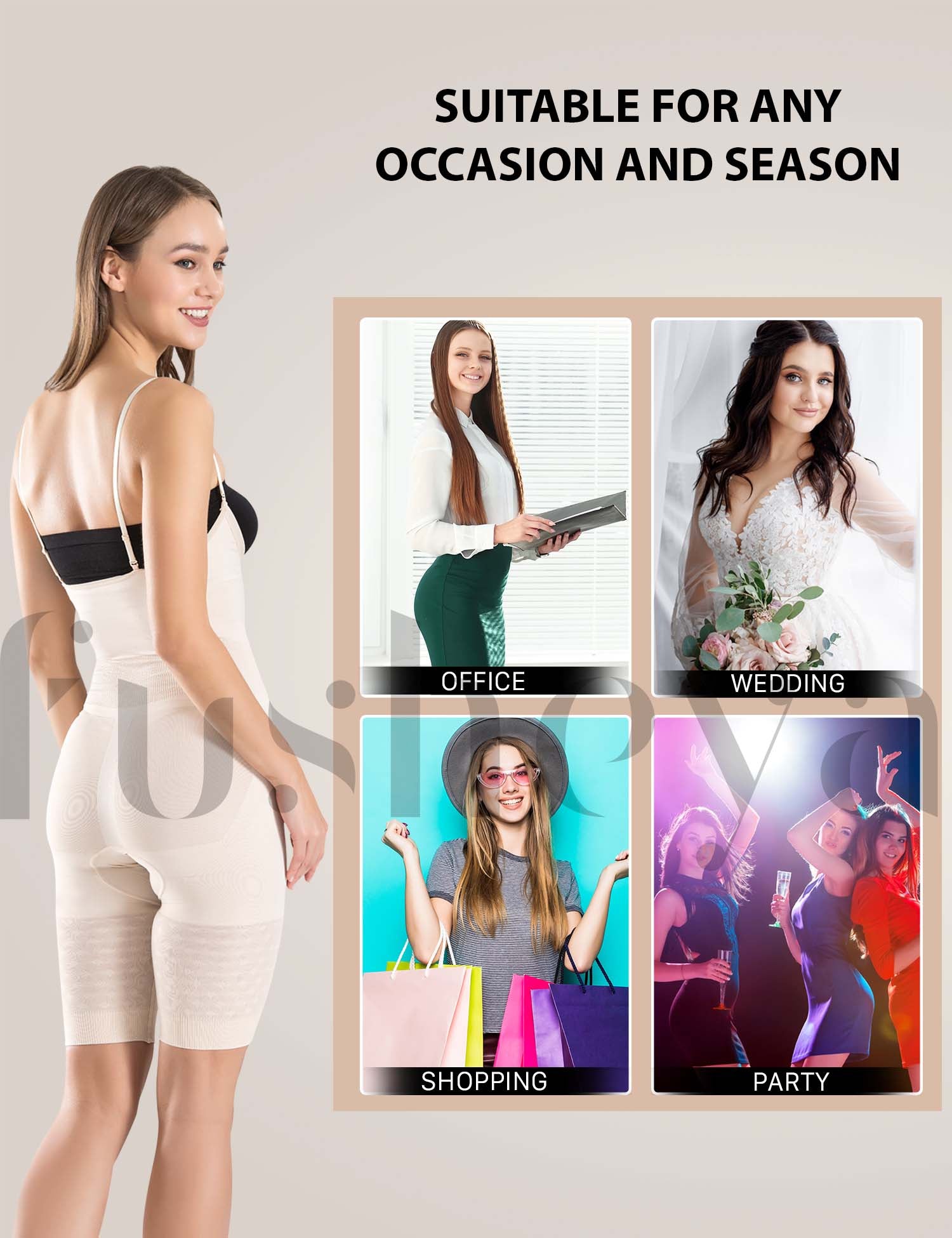 Full Body Shaper Bodysuit Seamless Shapewear for Womensuitable for any occasion