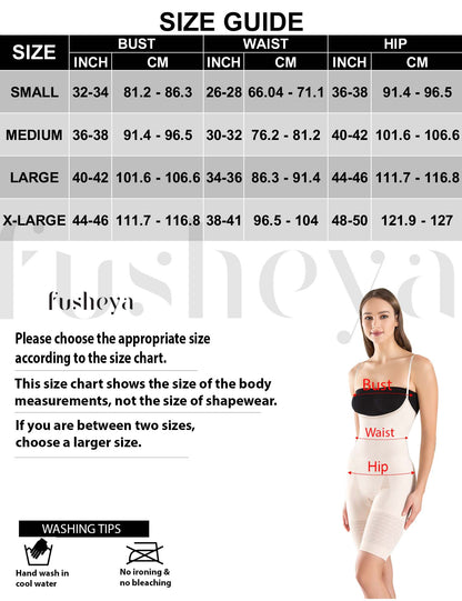 Full Body Shaper Bodysuit Seamless Shapewear for Womensize chart