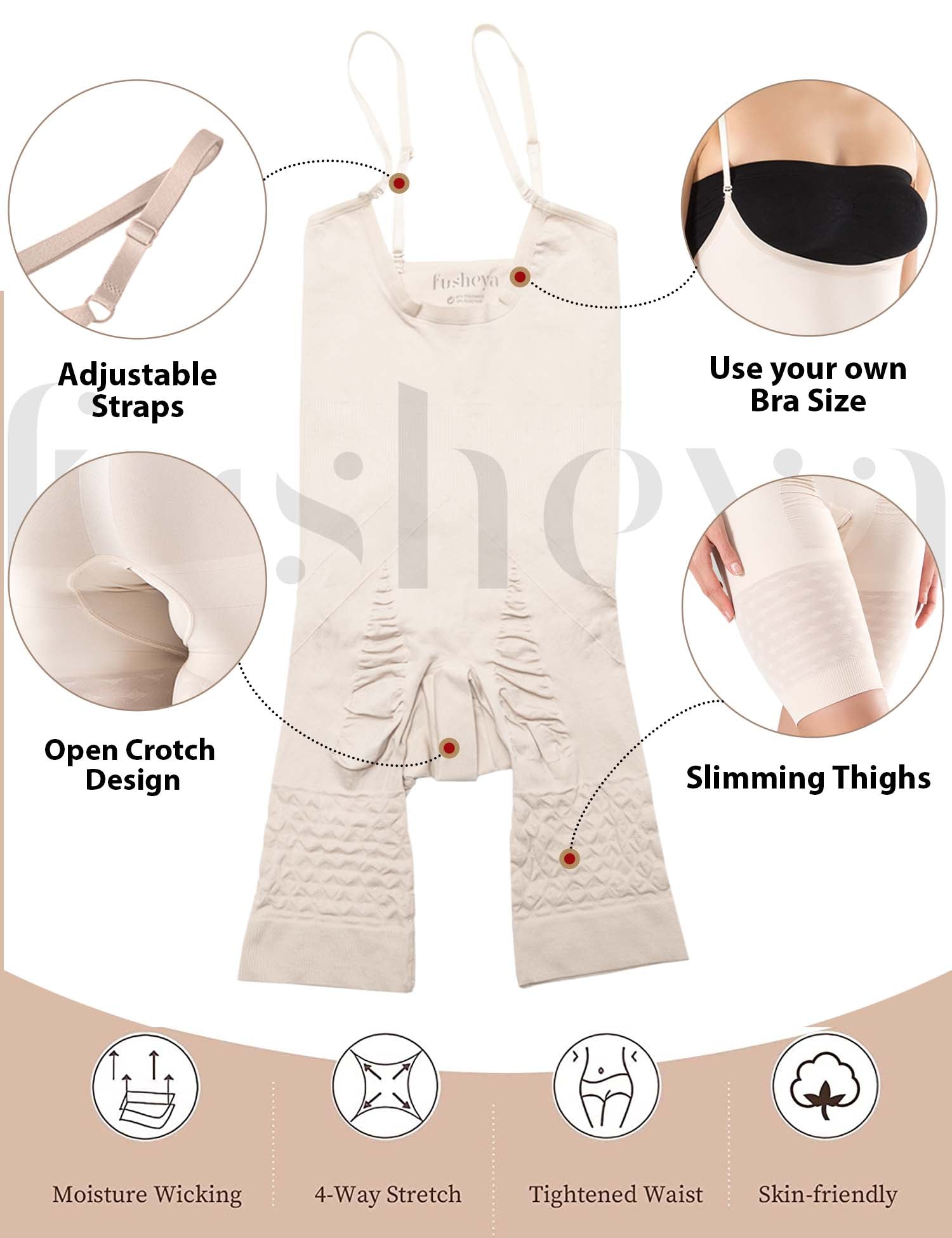 Full Body Shaper Bodysuit Seamless Shapewear for Women functions