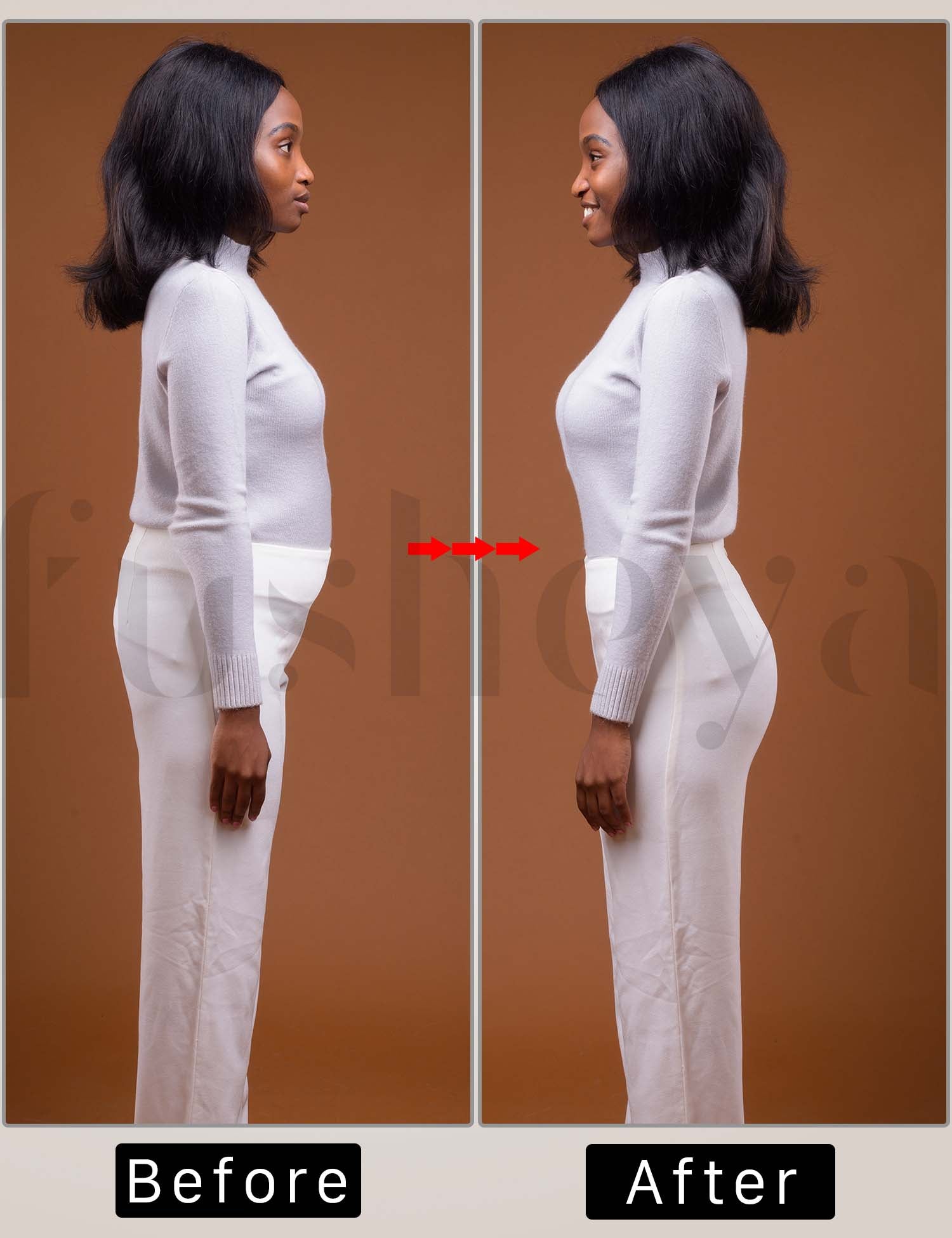 FUSHEYA High Waist Power Shorts Shapewear Butt Lifter Seamless for Women-before-after-results