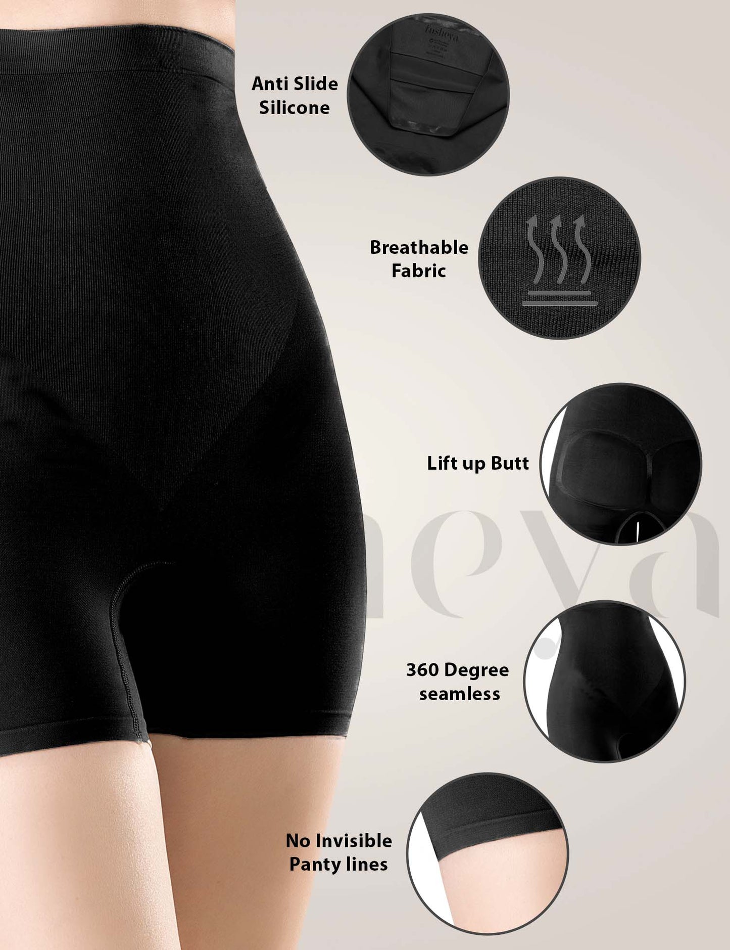 FUSHEYA-High-Waist-Power-Shorts-Shapewear-Butt-Lifter-for-Women-material-details