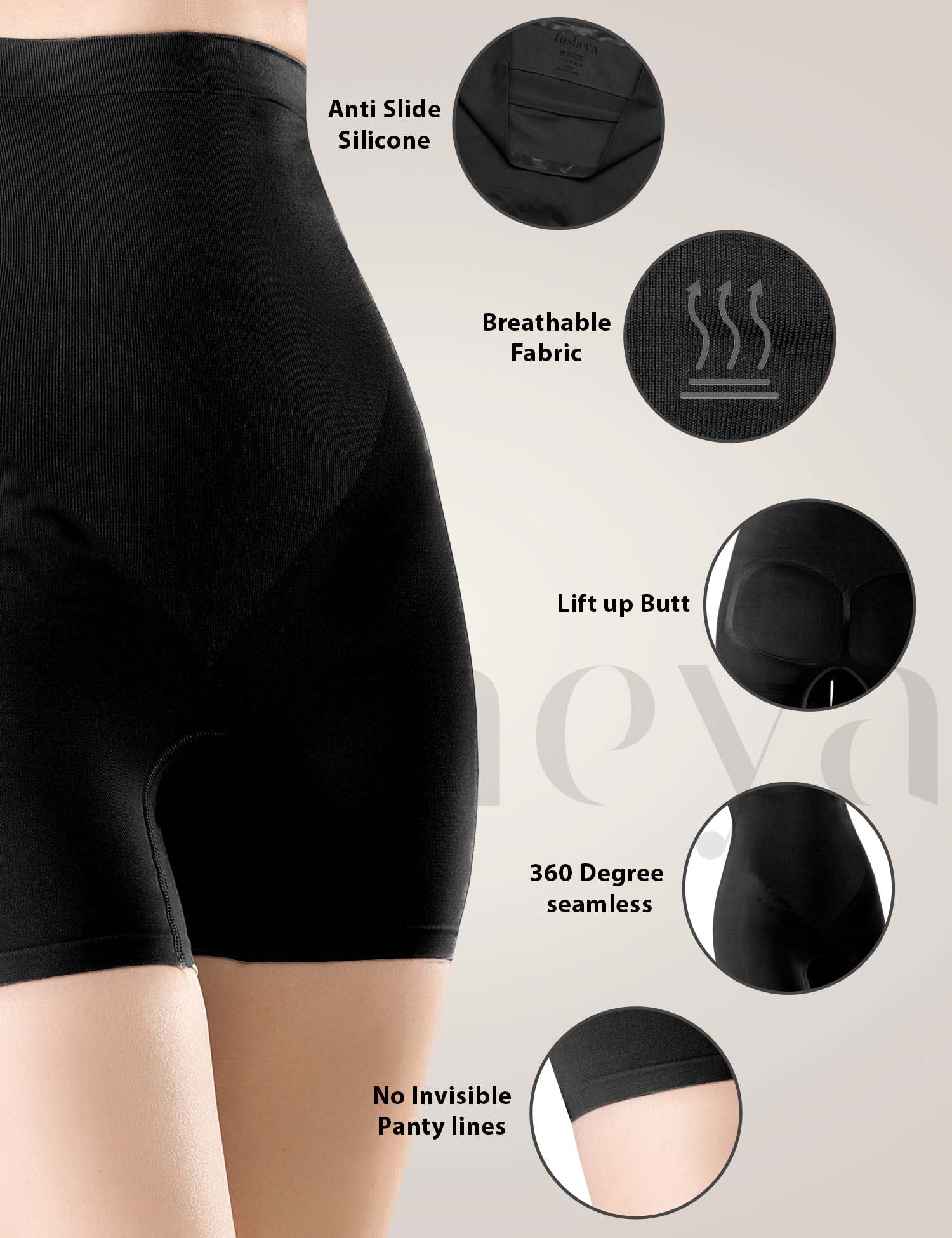 FUSHEYA-High-Waist-Power-Shorts-Shapewear-Butt-Lifter-for-Women-material-details