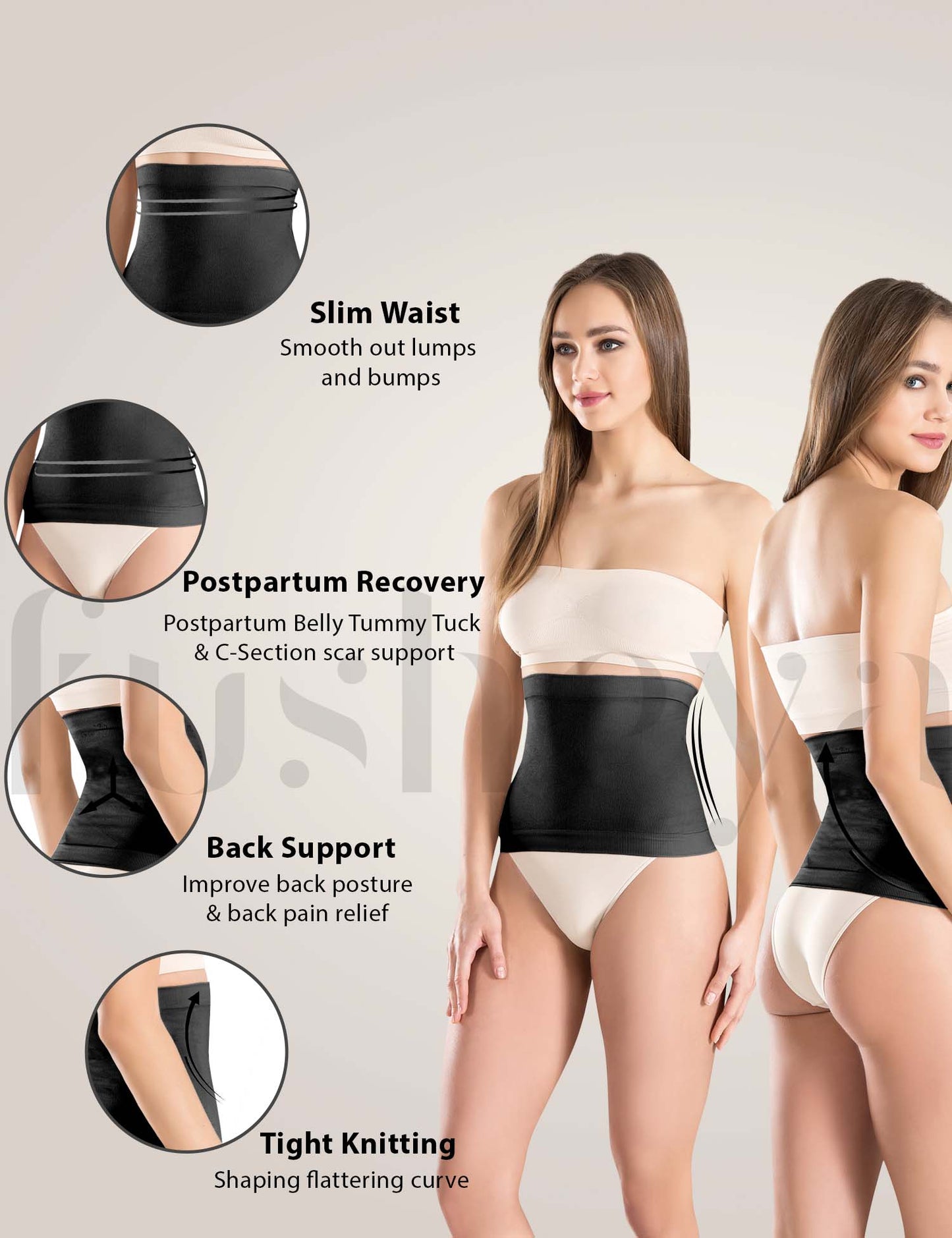 Fusheya Waist Trainer Belt Body Shaper-back-support-tight-knitting