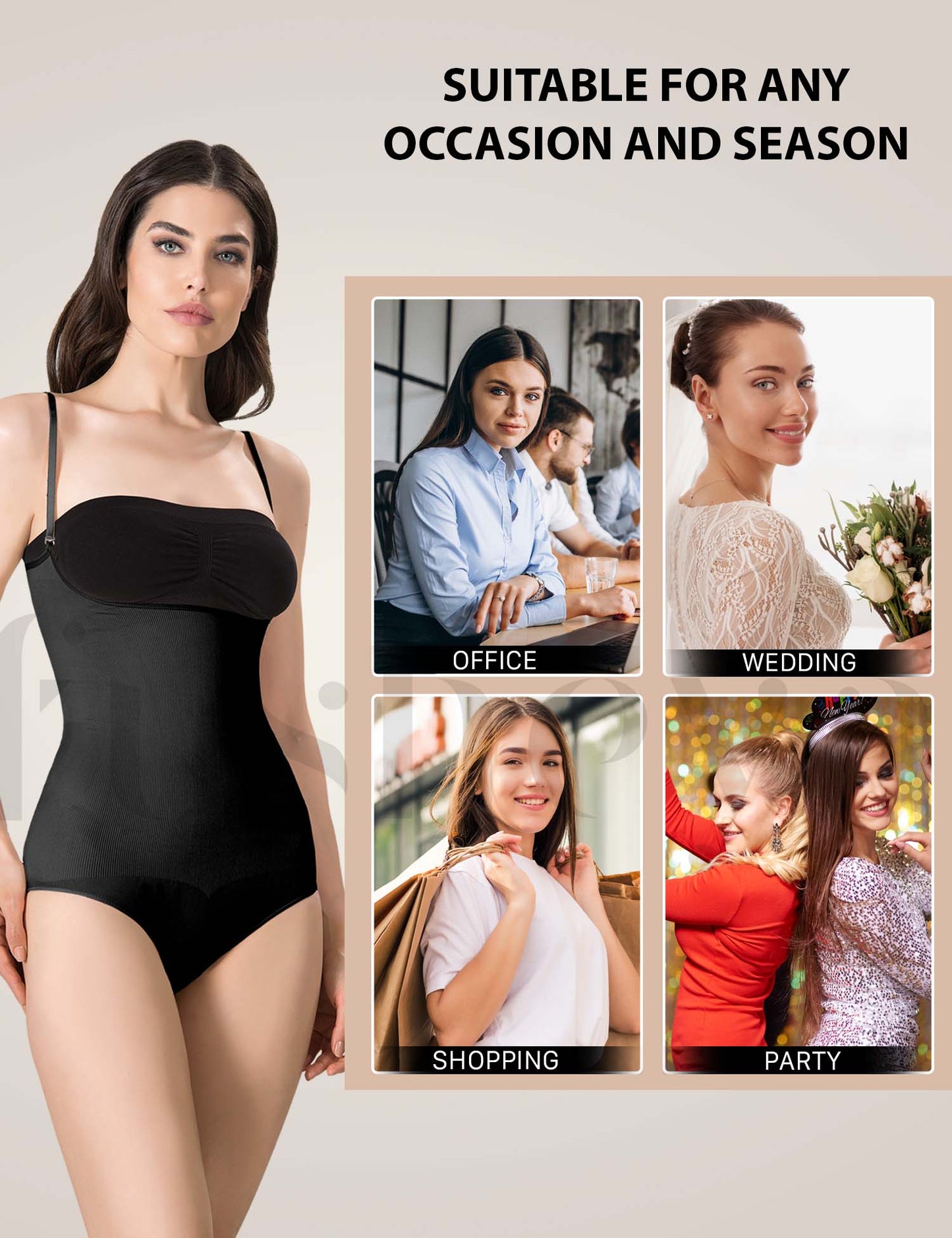 FUSHEYA Full Body Shaper Bodysuit Shapewear-occasions