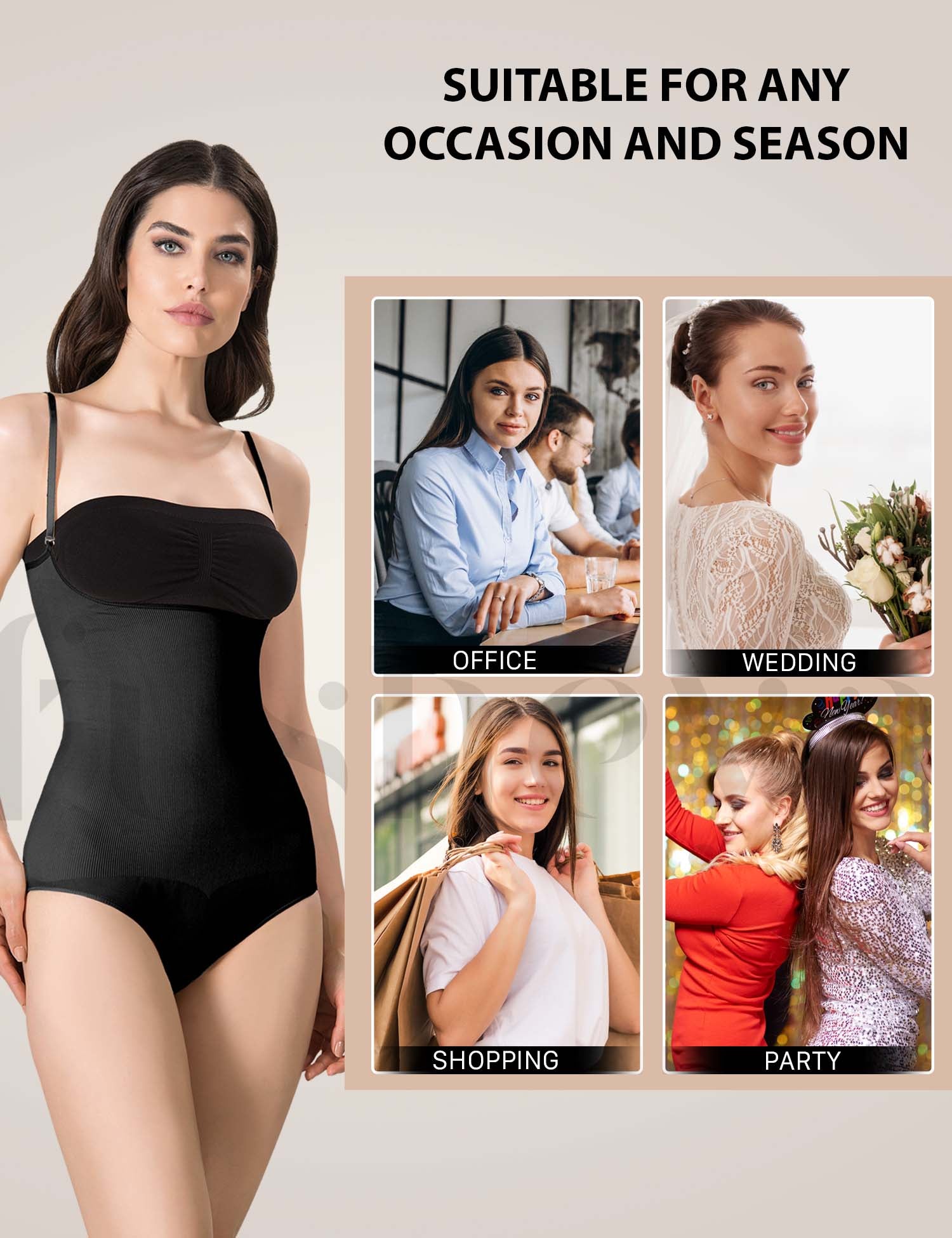 FUSHEYA Full Body Shaper Bodysuit Shapewear-occasions